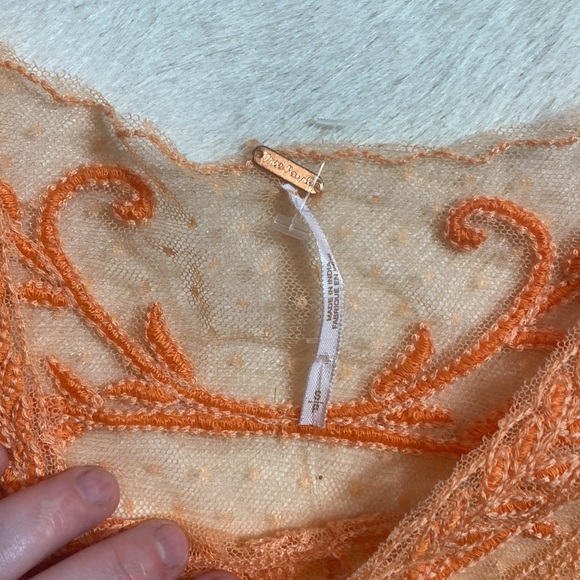 Free People Copper and Mixed Media Long Sleeve Tee. - Picture 8 of 13